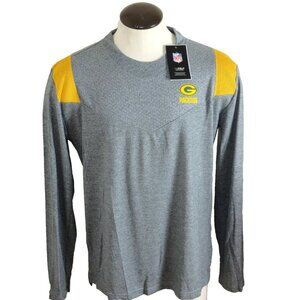 Nike Men's NFL Green Bay Packers DRI-FIT On Field Long Sleeve Shirt Grey NWT